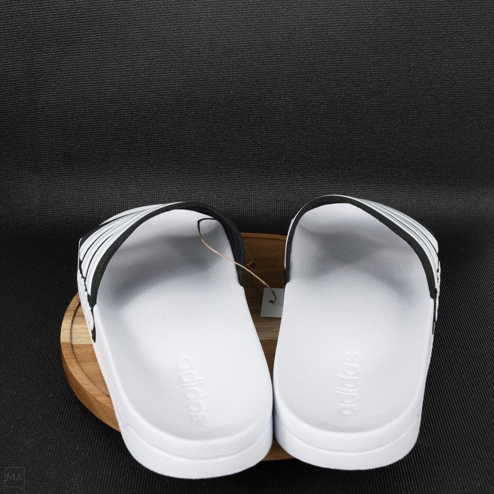 NWT Adidas Men's Cloudfoam Adilette Slides Size 10 White/Black - Picture 4 of 8